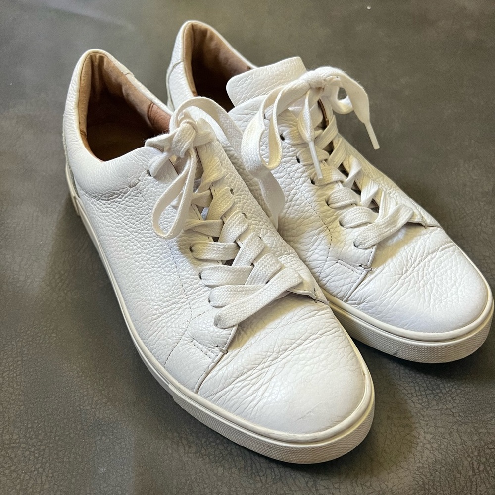 Frye Ivy White Leather Sneakers 8.5